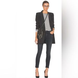 MOTHER High Waisted Looker Ankle Fray In Blackbird